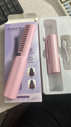 Meneflix Portable Mini Hair Straightener Cordless Rechargeable Hot Comb
